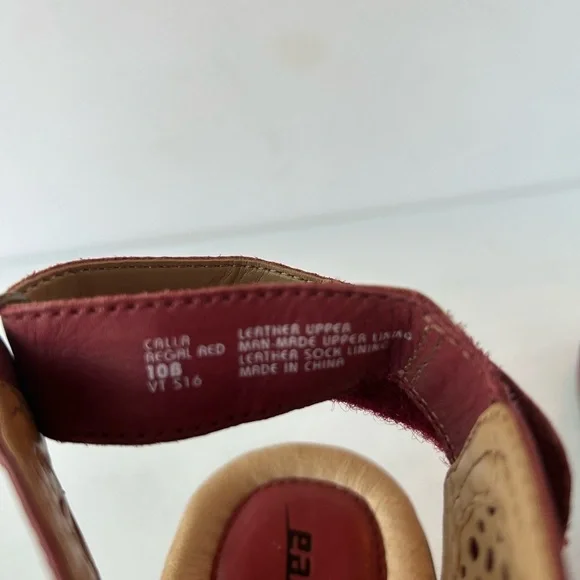 Earth Origins Calla Regal Red Soft Buck Sling Back Wedge Sandals - Picture 7 of 12